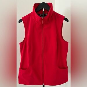Chico’s Red Zip-Up Vest/Softshell Layer with Pockets (Sz M)